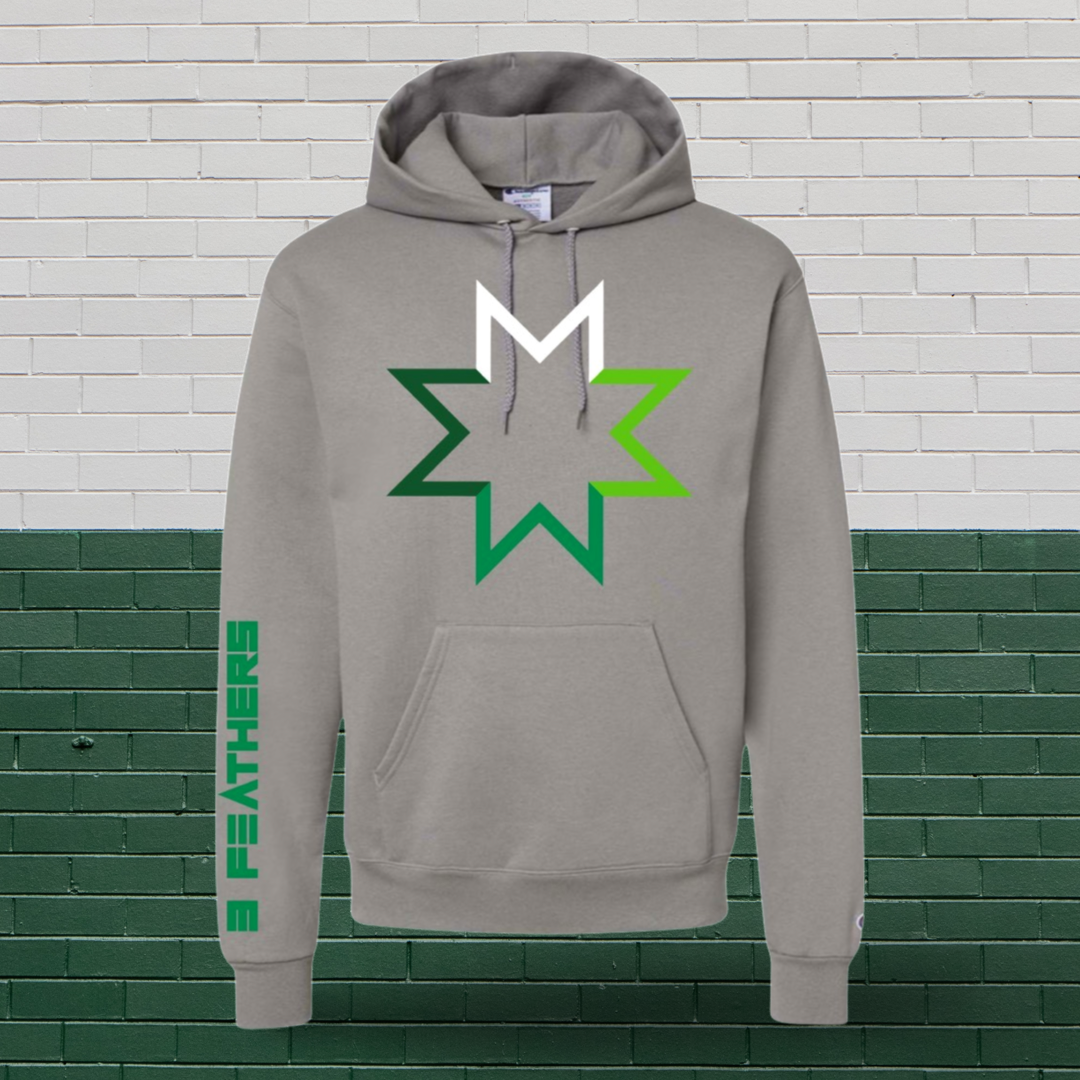 "Lucky March" 4 Direction Star Pull Over Hoodie