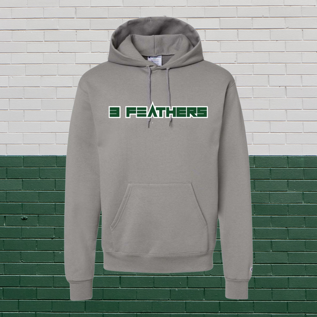 "Lucky March" 3 Feathers Star Pull Over Hoodie