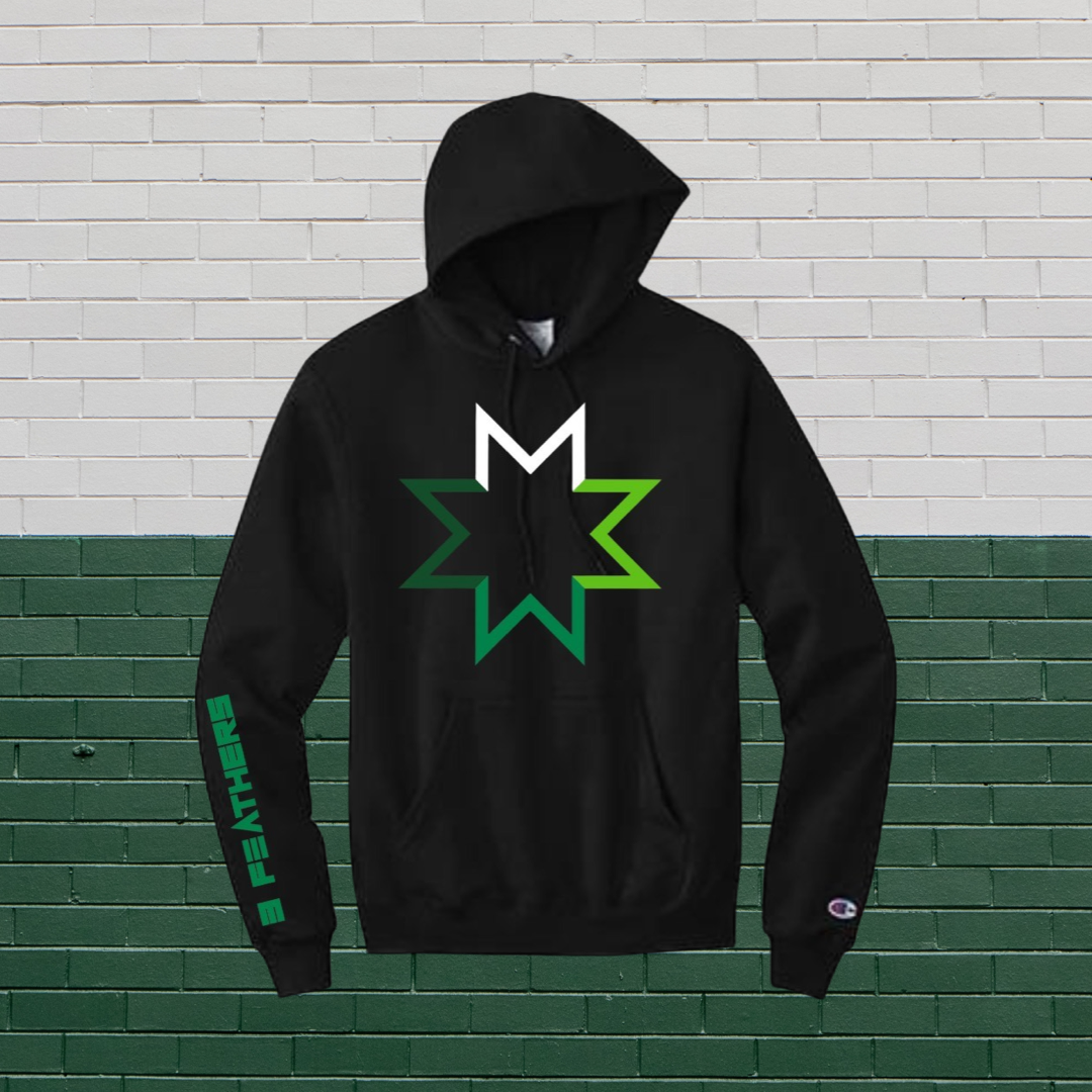 "Lucky March" 4 Direction Star Pull Over Hoodie
